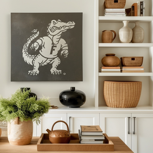 The Gator - Metal Wall Art- Square Slate