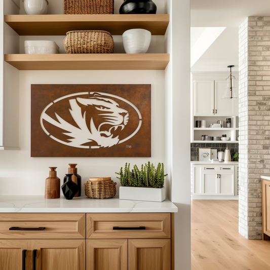 The Oval Tiger - Metal Wall Art - Landscape Umber