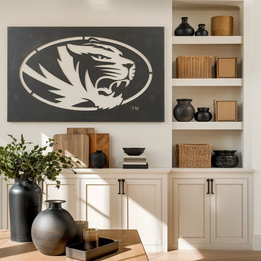 The Oval Tiger - Metal Wall Art - Landscape Slate
