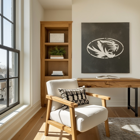 The Oval Tiger - Metal Wall Art- Square Slate