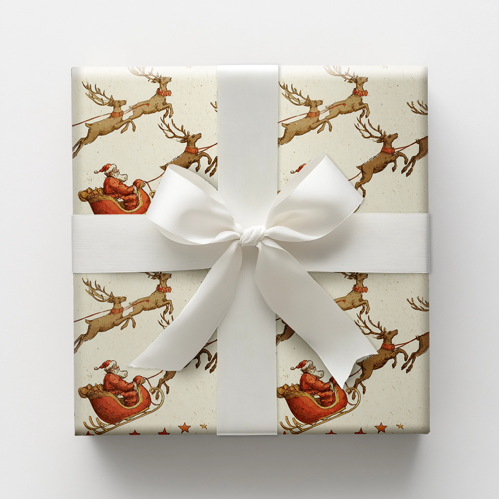 Crimson Sleigh Wrapping Paper
