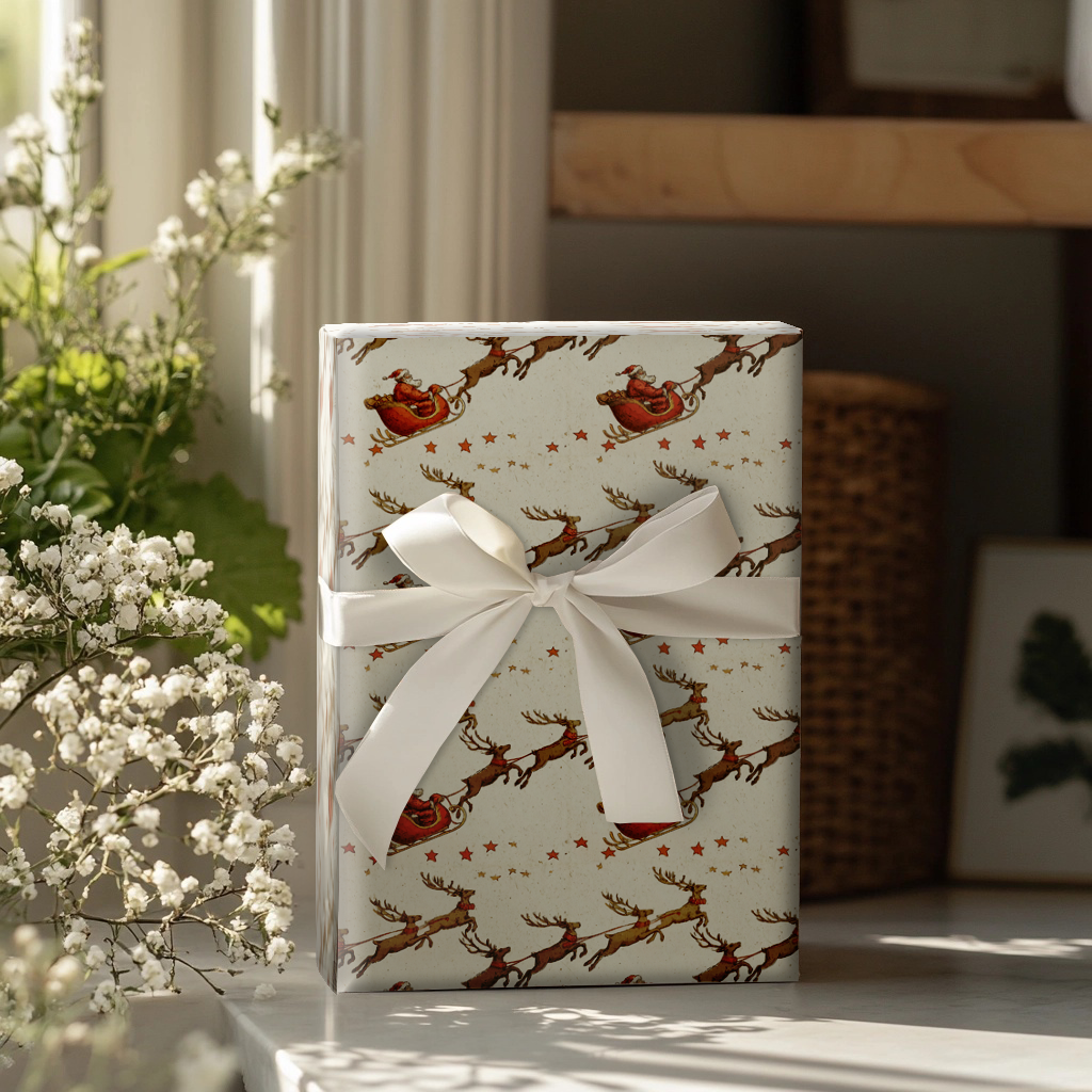 Crimson Sleigh Wrapping Paper