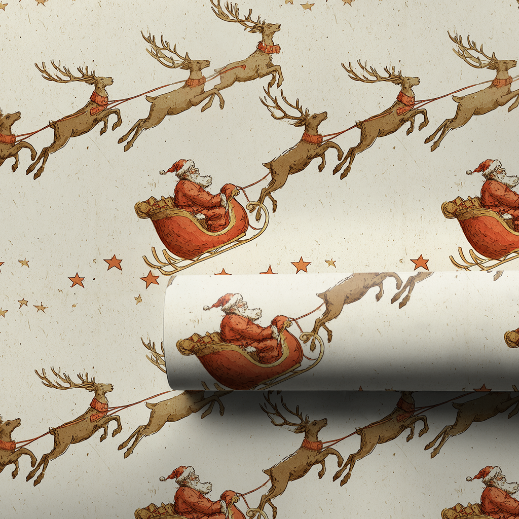 Crimson Sleigh Wrapping Paper