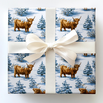 Bluebonnet Blizzard Cow Wrapping Paper