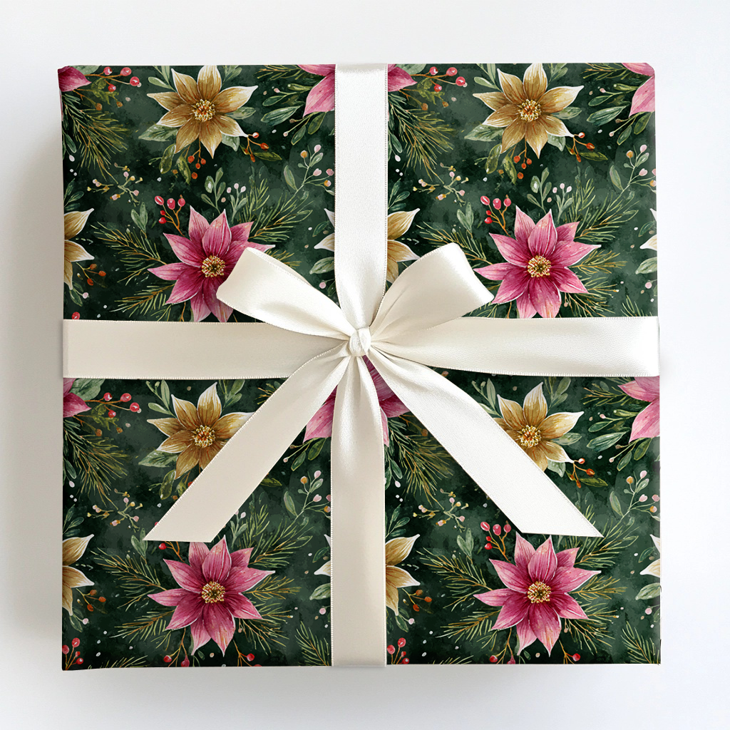 Poinsettias of Pecos Wrapping Paper