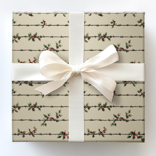 Barbs of Holly Wrapping Paper