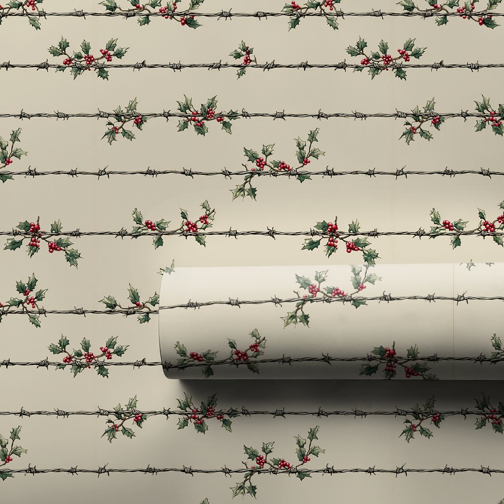 Barbs of Holly Wrapping Paper