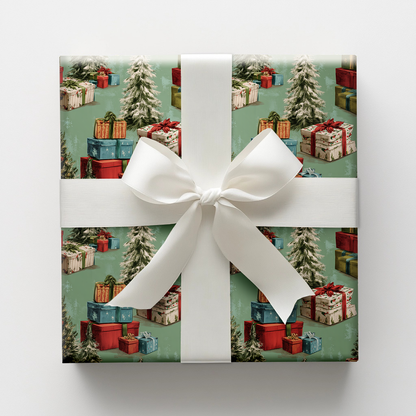 Golden Hollyridge Wrapping Paper