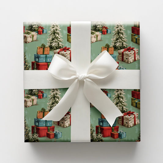 Golden Hollyridge Wrapping Paper