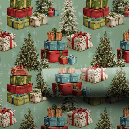 Golden Hollyridge Wrapping Paper