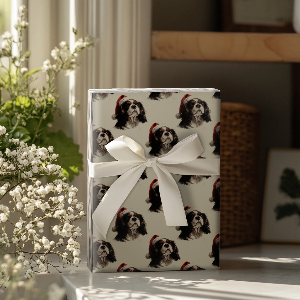 Cavalier King Charles Claus Wrapping Paper