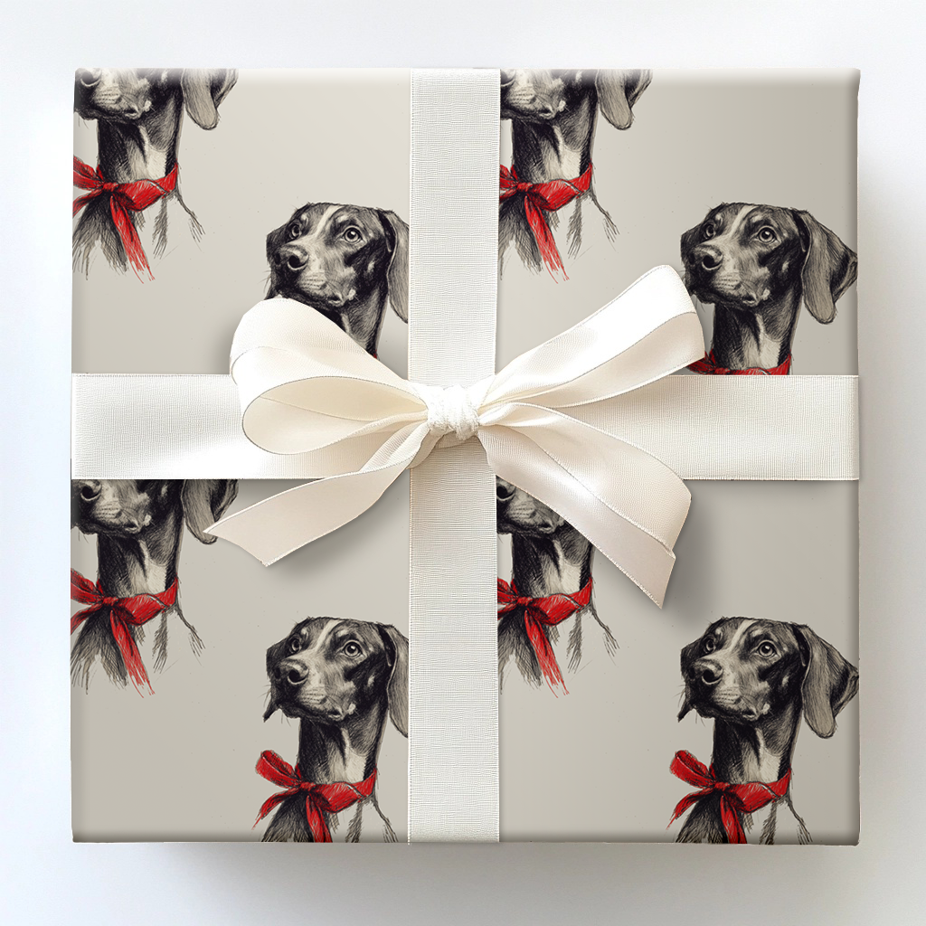 Vizsla Bow Wrapping Paper