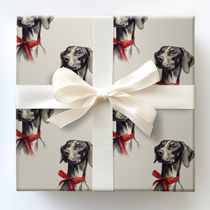 Vizsla Bow Wrapping Paper