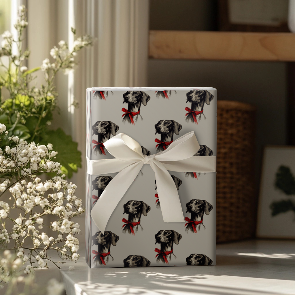 Vizsla Bow Wrapping Paper