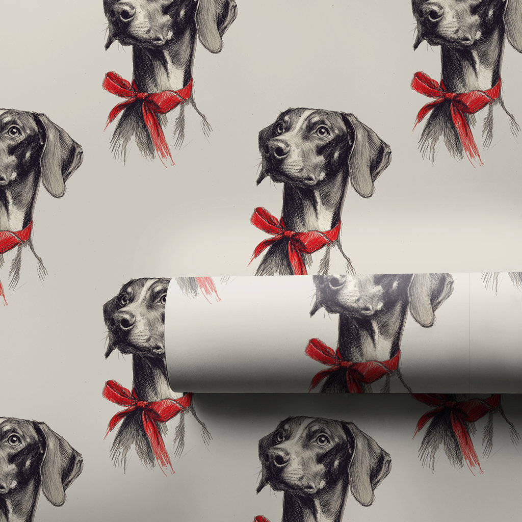 Vizsla Bow Wrapping Paper