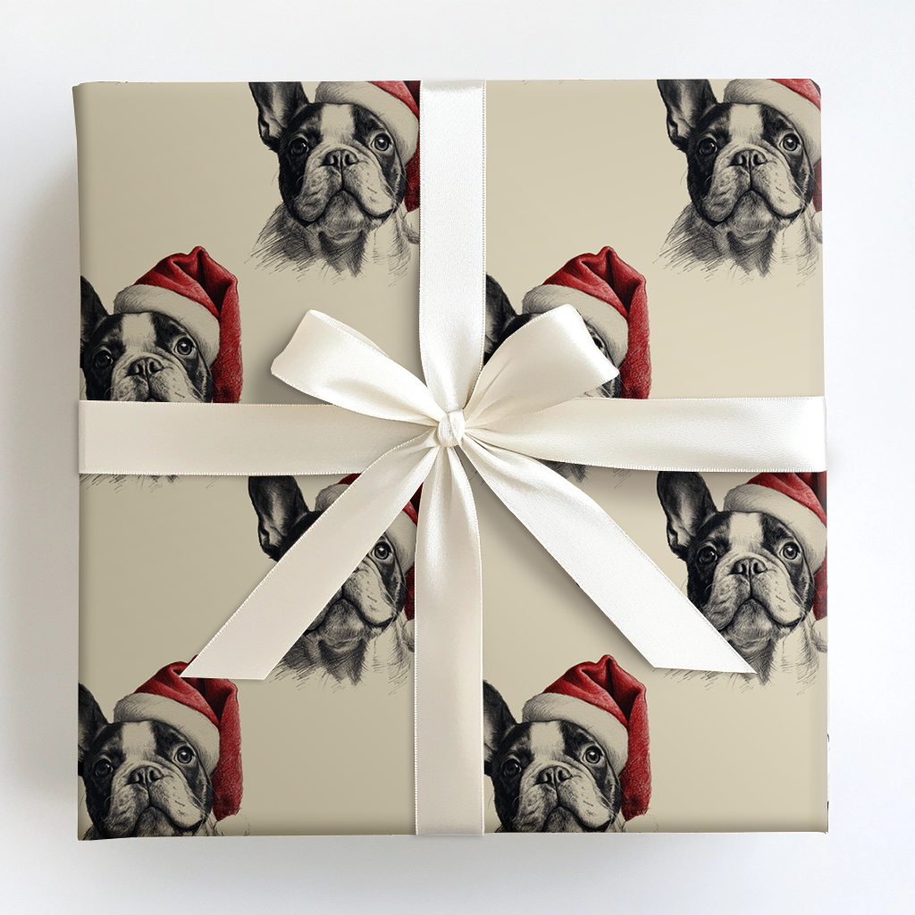 Frenchie Claus Wrapping Paper