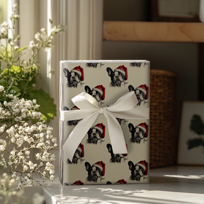 Frenchie Claus Wrapping Paper