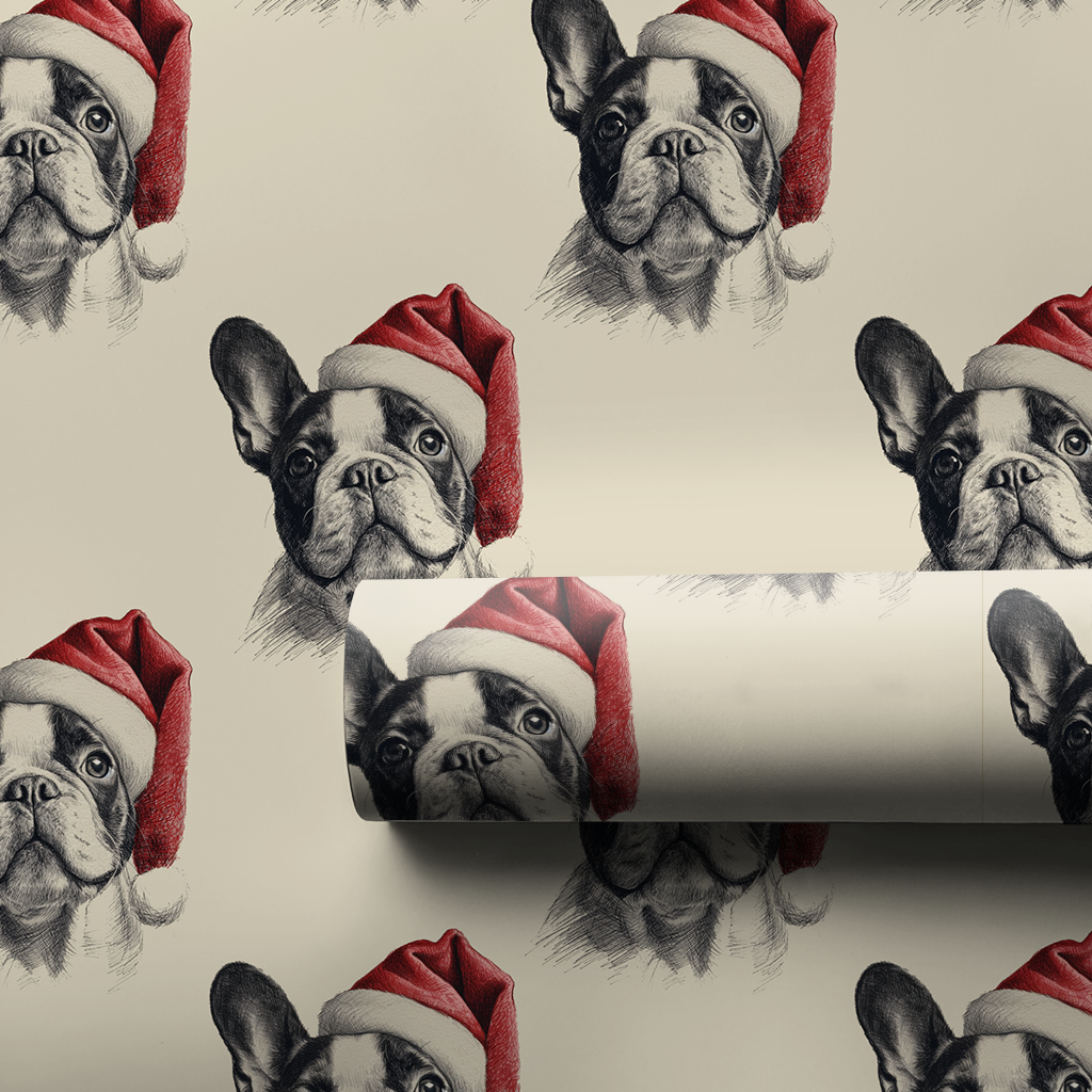 Frenchie Claus Wrapping Paper