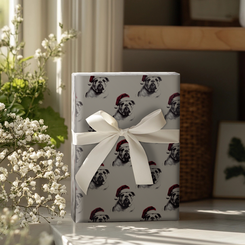 Bulldog Claus Wrapping Paper