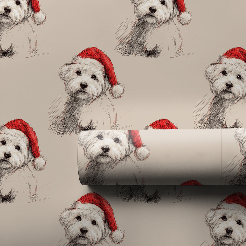 Maltese Claus Wrapping Paper