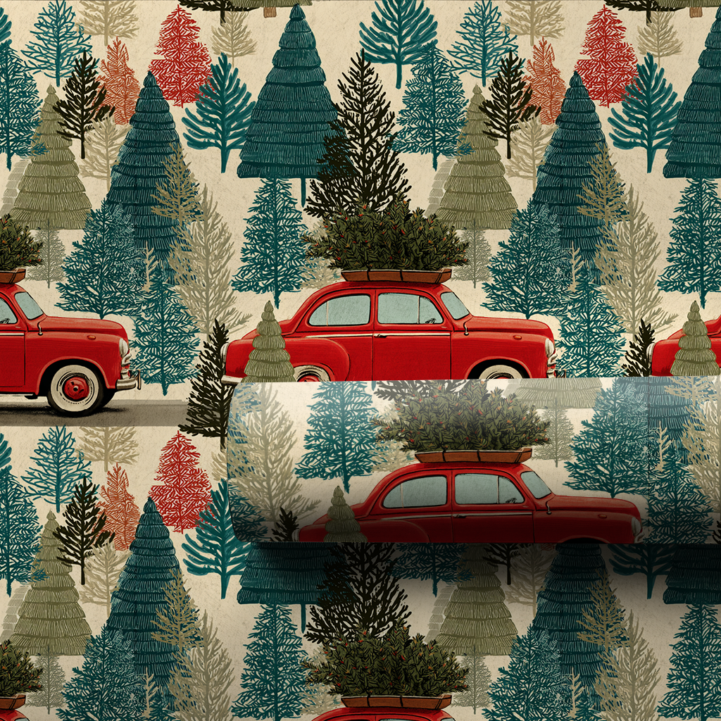 Tree Line Crest Wrapping Paper