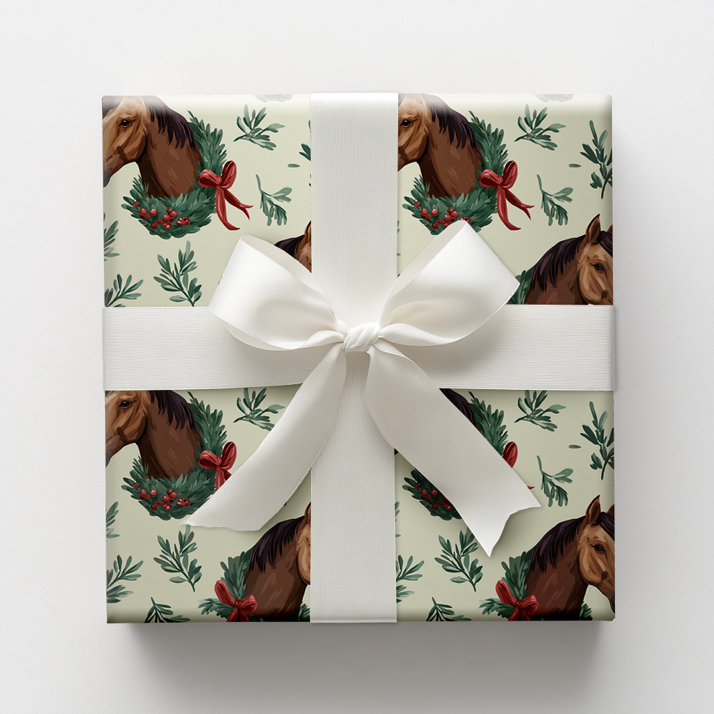 Birch and Bootprints Wrapping Paper