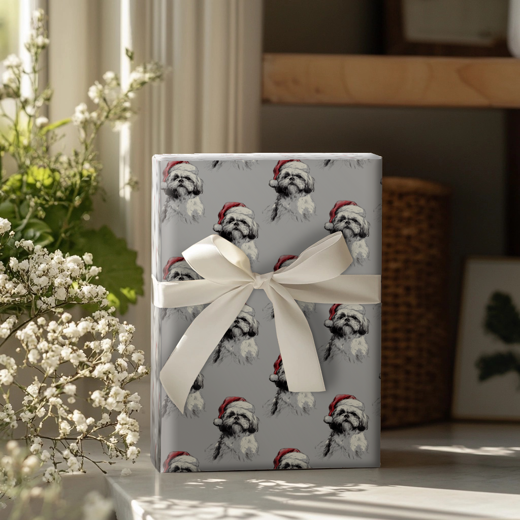 Shih Tzu Claus Wrapping Paper