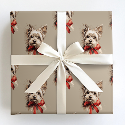 Yorkie Bow Wrapping Paper