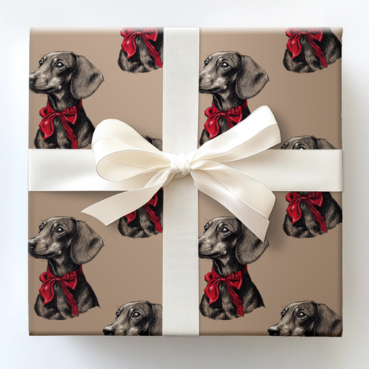 Dachshund Bow Wrapping Paper