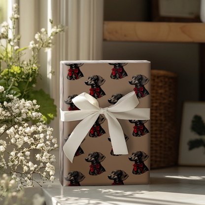 Dachshund Bow Wrapping Paper