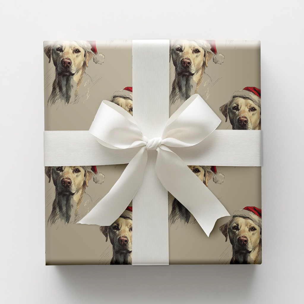 Yellow Lab Claus Wrapping Paper