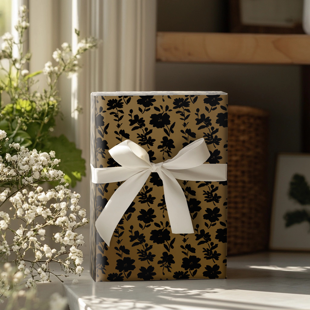Golden Blossom Wrapping Paper