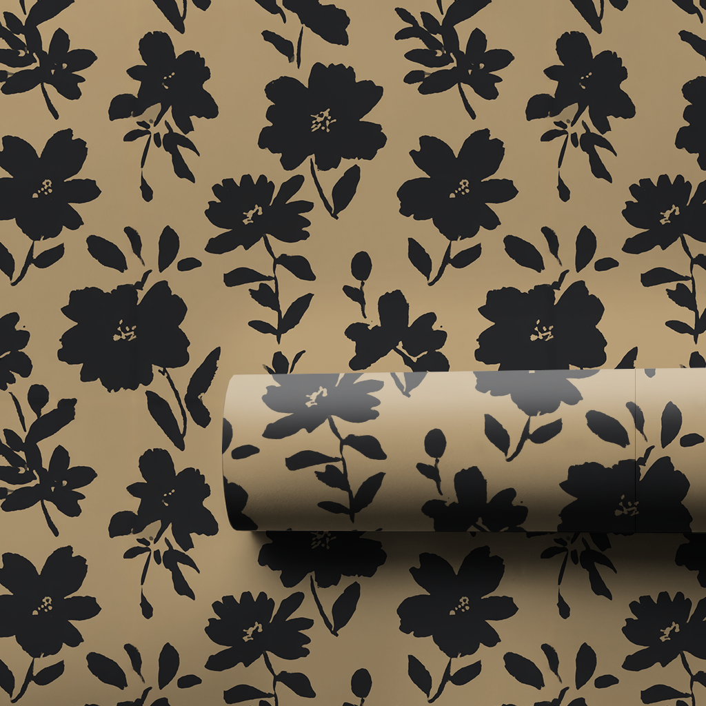 Golden Blossom Wrapping Paper