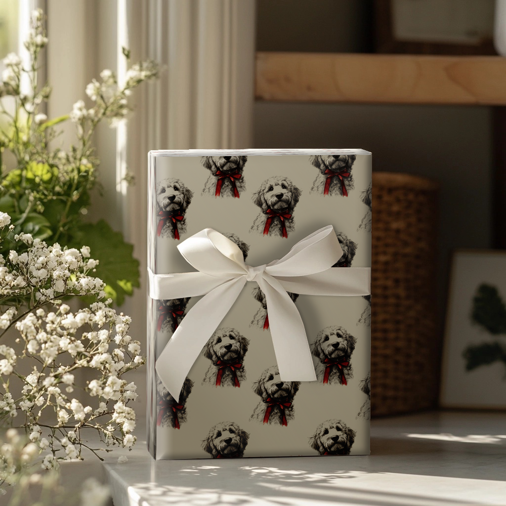 Doodle Bow Wrapping Paper