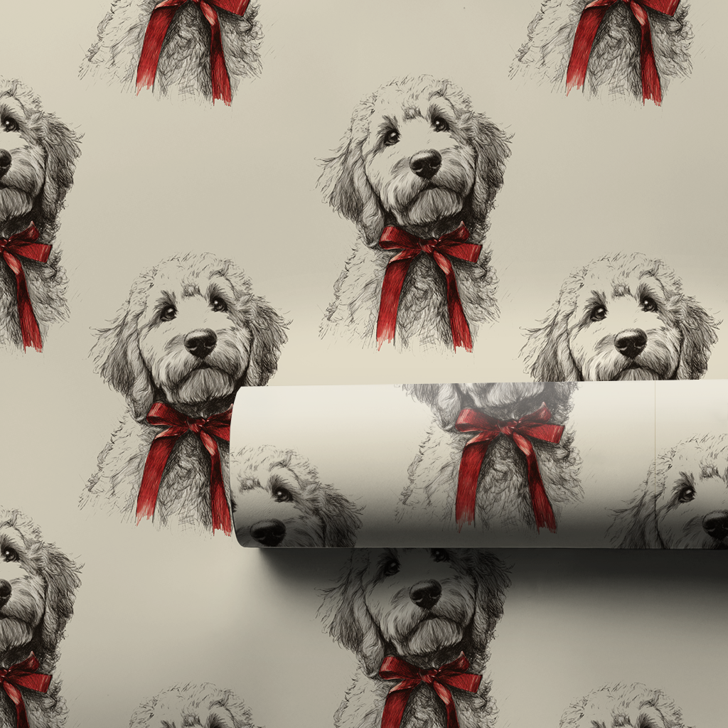 Doodle Bow Wrapping Paper