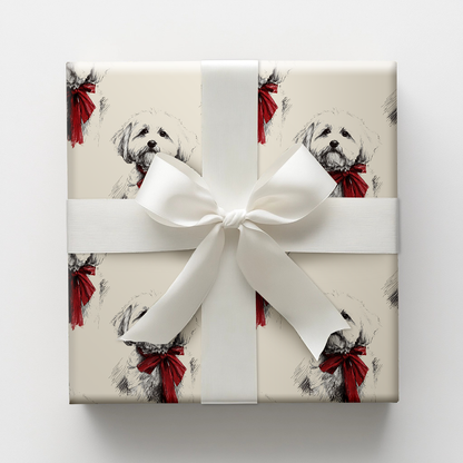 Maltese Bow Wrapping Paper