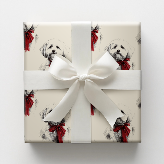 Maltese Bow Wrapping Paper