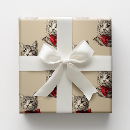 Kitten Bow Wrapping Paper