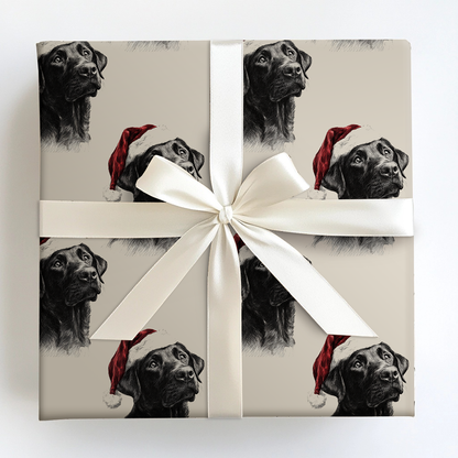 Black Lab Claus Wrapping Paper