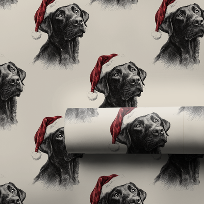 Black Lab Claus Wrapping Paper