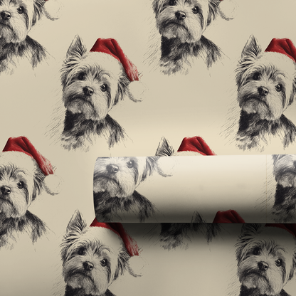 Yorkie Claus Wrapping Paper