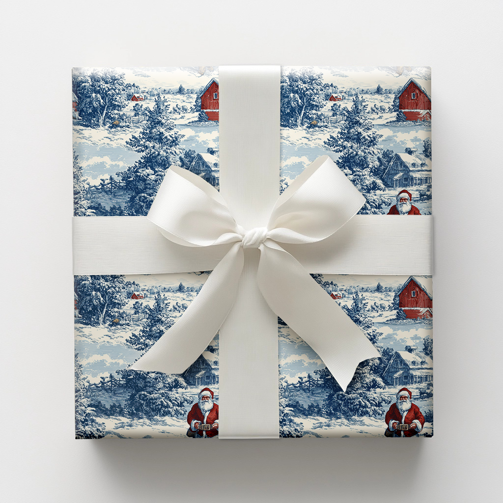 Blue Santa Wrapping Paper