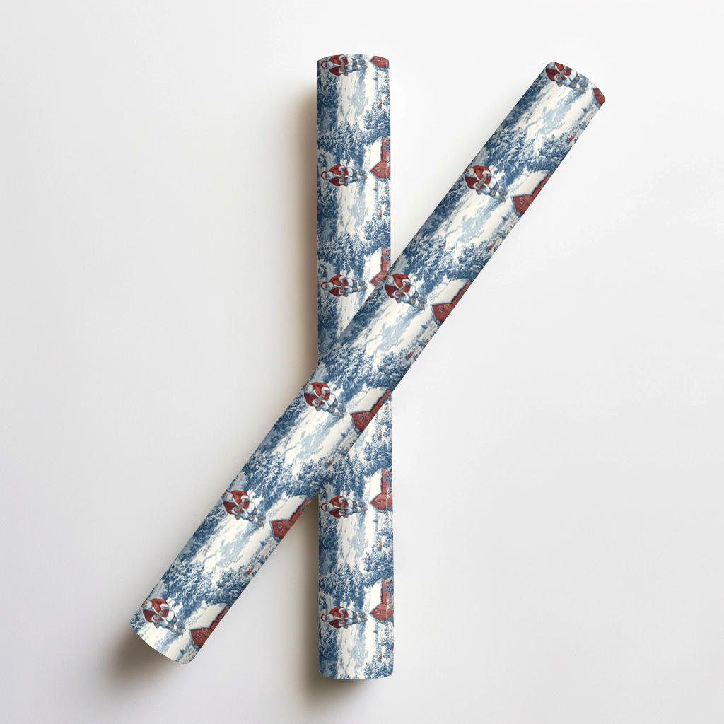 Blue Santa Wrapping Paper