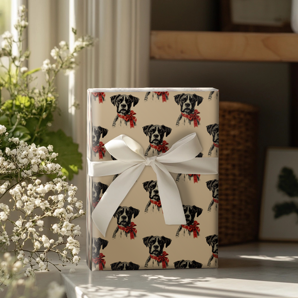 Boxer Bow Wrapping Paper