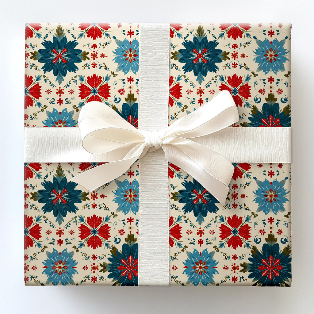 Folk and Flora Wrapping Paper
