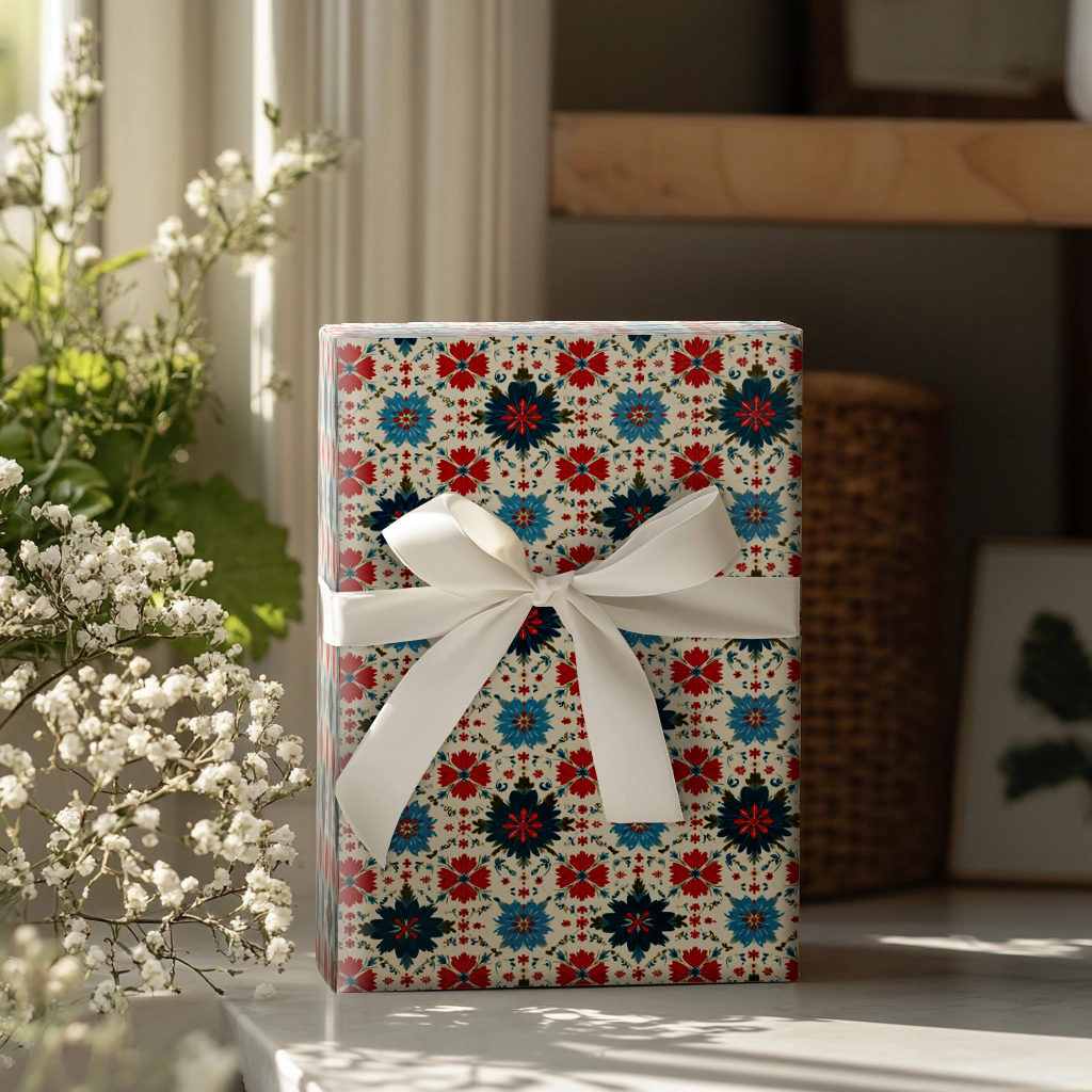 Folk and Flora Wrapping Paper