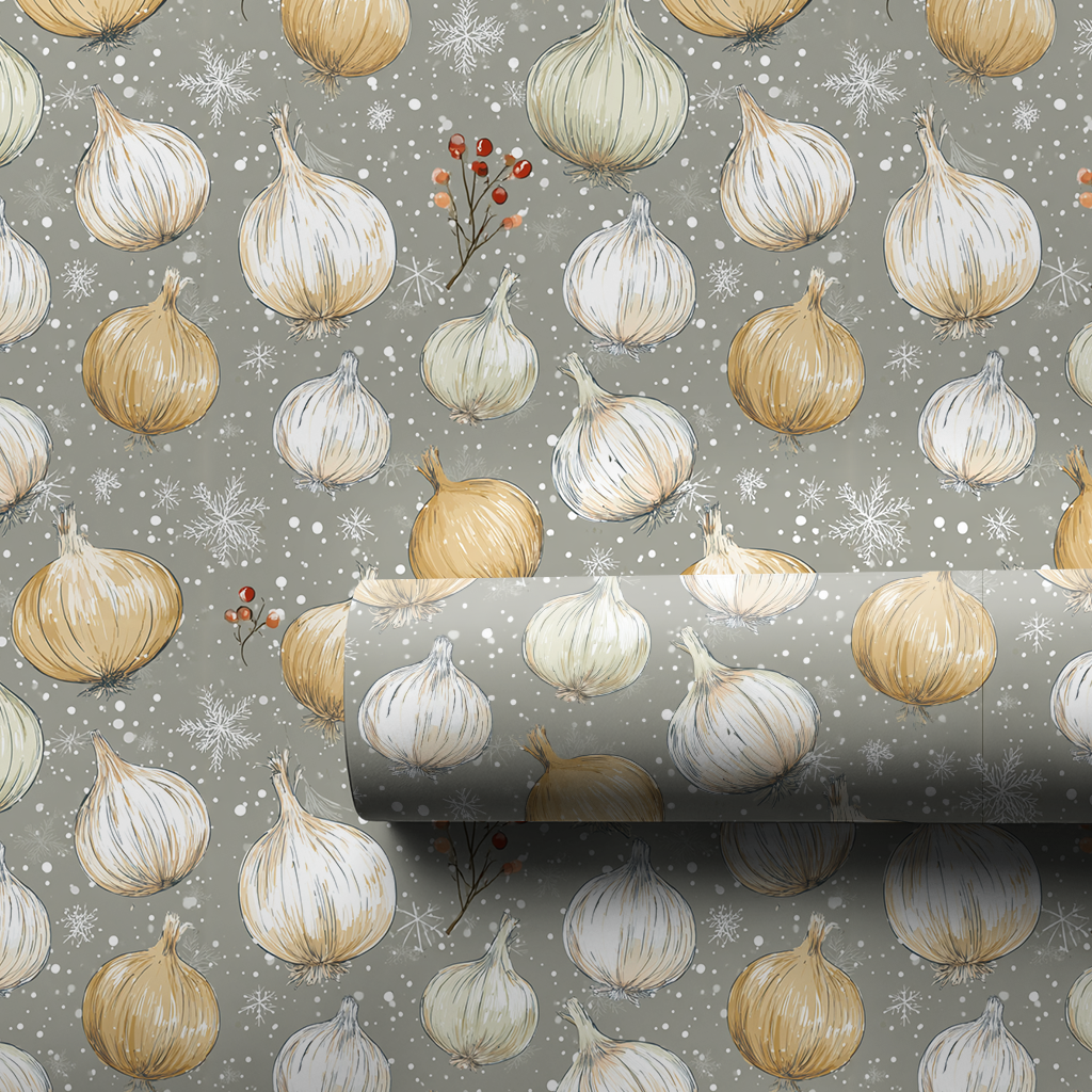 Allium Snow Wrapping Paper