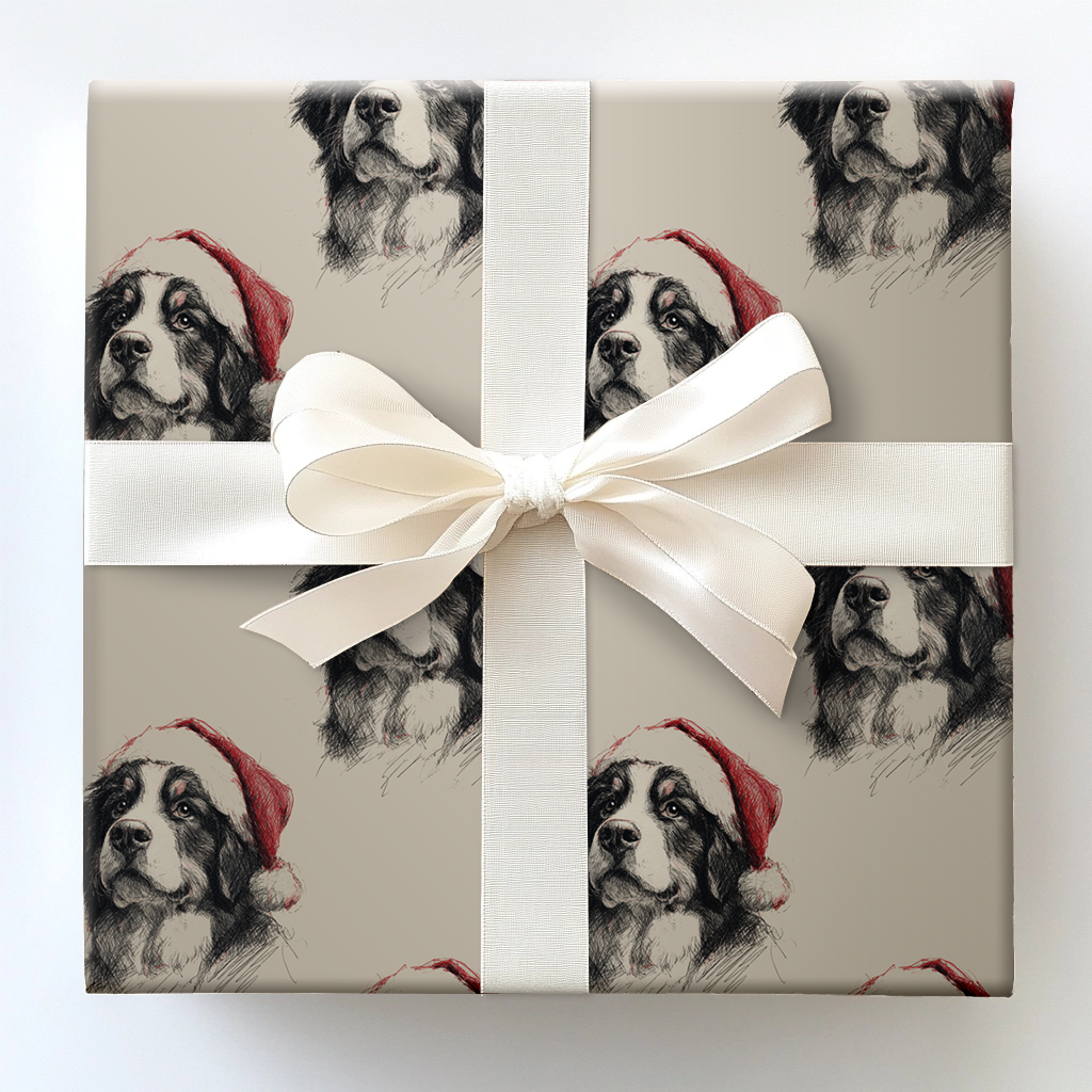 Bernese Mountain Claus Wrapping Paper
