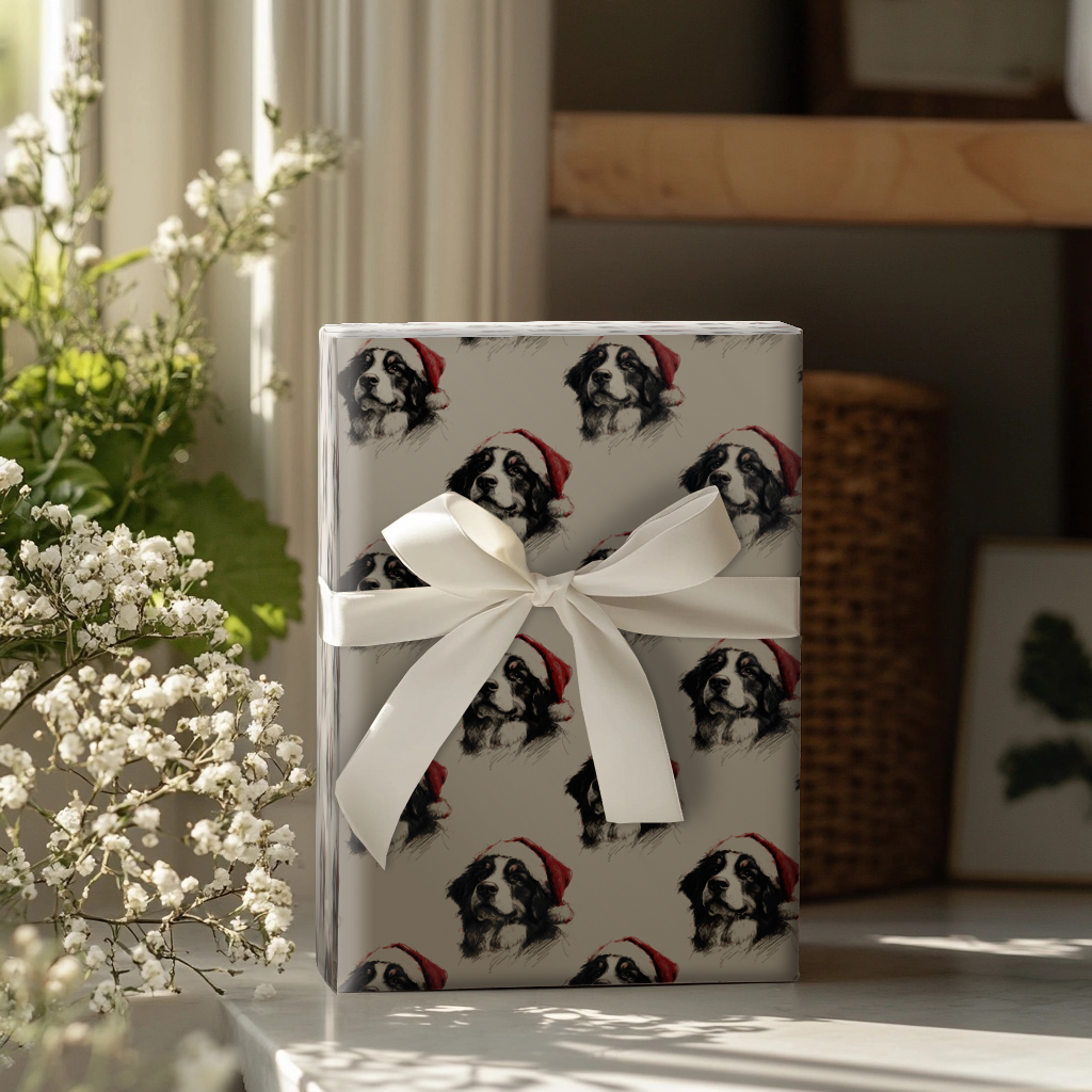 Bernese Mountain Claus Wrapping Paper