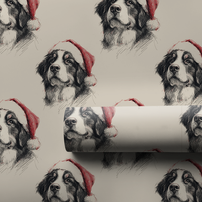 Bernese Mountain Claus Wrapping Paper